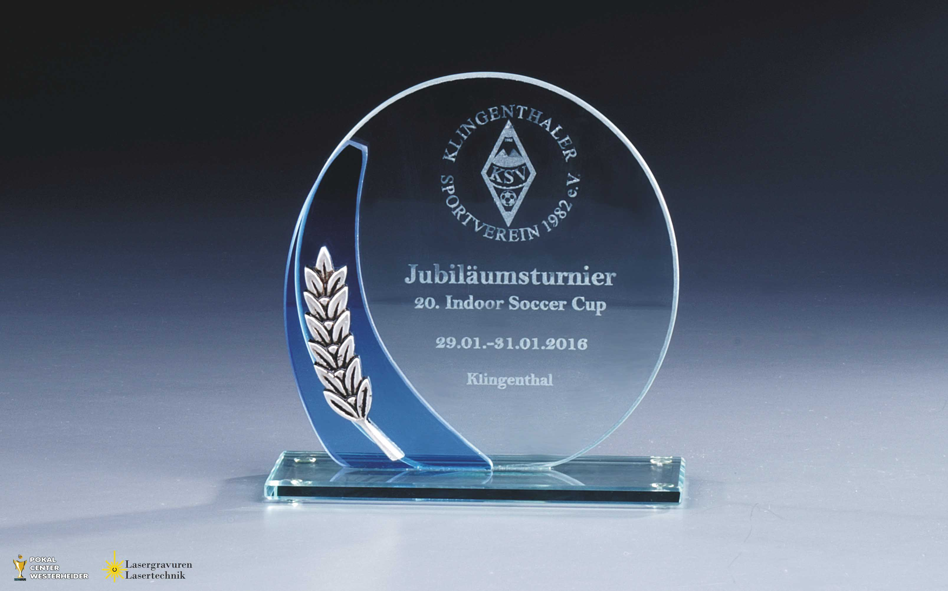 Glastrophäe Rundform